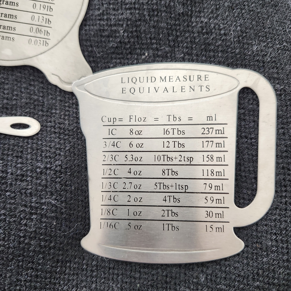 Stainless Steel Magnet Kitchen Measurement Magnet Trio Cup Scale Engraved